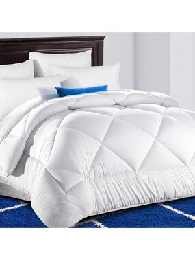 Queen White Plush Down Alternative Comforter